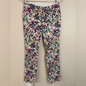 Ann Taylor Modern Fit abstract floral low rise jeans SZ 0P